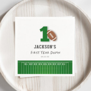 Football thema eerste jaar down verjaardagsgunst servet