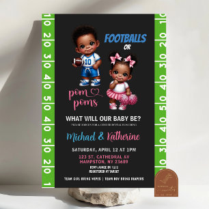 Football thema gender reveal Invitation Kaart