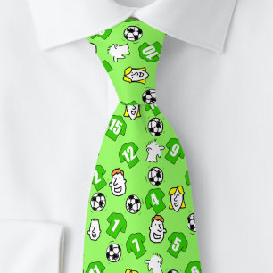 Football Thema met groene Shirten Stropdas
