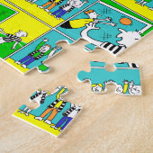 Football Thema met spelers en ventilatoren Legpuzzel (Zijkant)