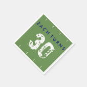 Football Theme Birthday Napkins - Green Blue Servet (Hoek)