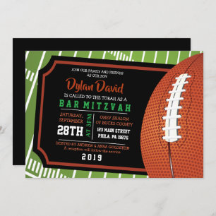 FOOTBALL TICKET Bar Bat Mitzvah Uitnodiging