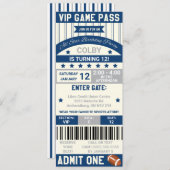 Football Ticket Birthday Uitnodiging (Voorkant / Achterkant)