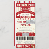 Football Ticket Birthday Uitnodiging (Voorkant / Achterkant)