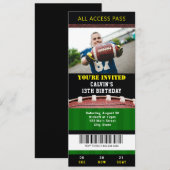 Football Ticket Birthday Uitnodiging (Voorkant / Achterkant)