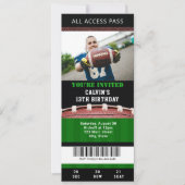 Football Ticket Birthday Uitnodiging (Voorkant)