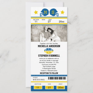 Football ticket huwelijksuitnodiging kaart