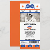 Football ticket huwelijksuitnodiging kaart (Voorkant / Achterkant)