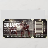 football ticket verjaardagsuitnodiging kaart (Voorkant / Achterkant)