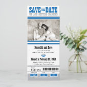 Football Ticket Wedding Save the Date (Staand voorkant)
