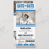 Football Ticket Wedding Save the Date (Voorkant / Achterkant)