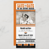 Football Ticket Wedding Save the Date (Voorkant / Achterkant)