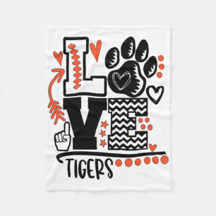 Football Tigers Poot Moeder School Spirit Fleece Deken