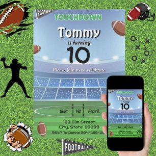 Football Touchdown Invitation Anniversaire