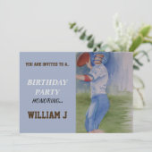 FOOTBALL TOUCHDOWN PASS INVITE KAART (Staand voorkant)