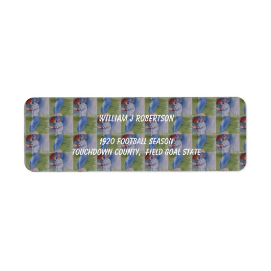 FOOTBALL TOUCHDOWN PASSAADRES ETIKET (Voorkant)