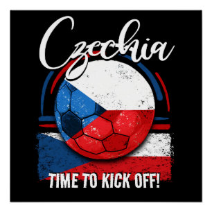 Football Tsjechische Vlag, Retro  Perfect Poster