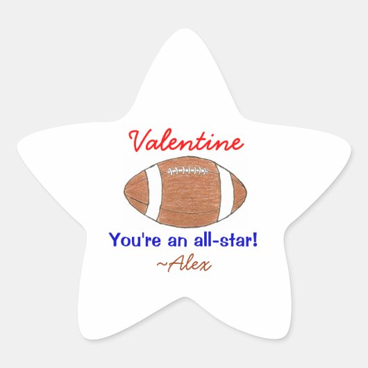 Football valentijn sticker - gepersonaliseerd (Voorkant)