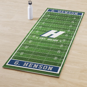 Football Van Aangepast kleurenmonogram zilver ma Yogamat