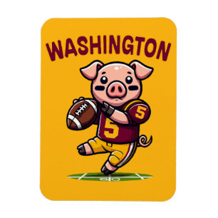 Football van Washington Hog Magneet