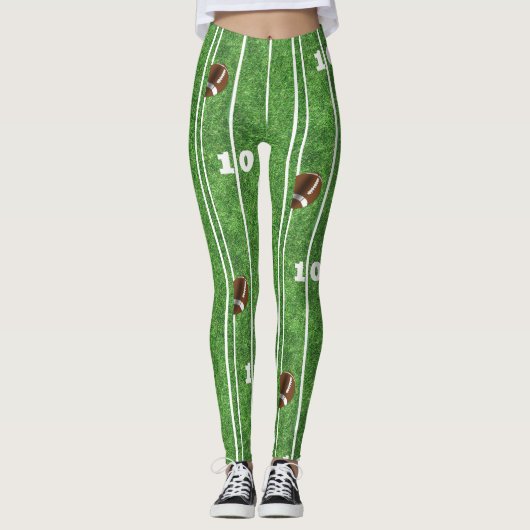 Football veld werf lijn en bal print Leggings (Voorkant)