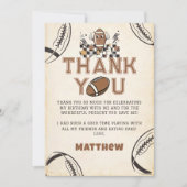 Football Verjaardag Bedankt Card (Voorkant)