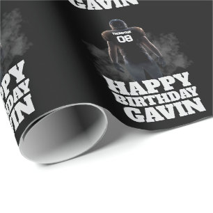 Football Verjaardag gepersonaliseerd Cadeaupapier