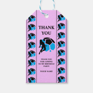 Football Verjaardagsfeest, Football Girl Player Cadeaulabel