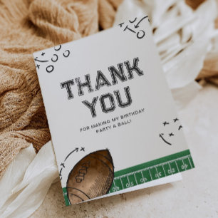 Football Verjaardagsfeestje Dank je kaart