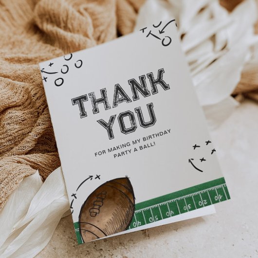 Football Verjaardagsfeestje Dank je kaart