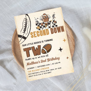 Football vintage 2ème anniversaire Invitation
