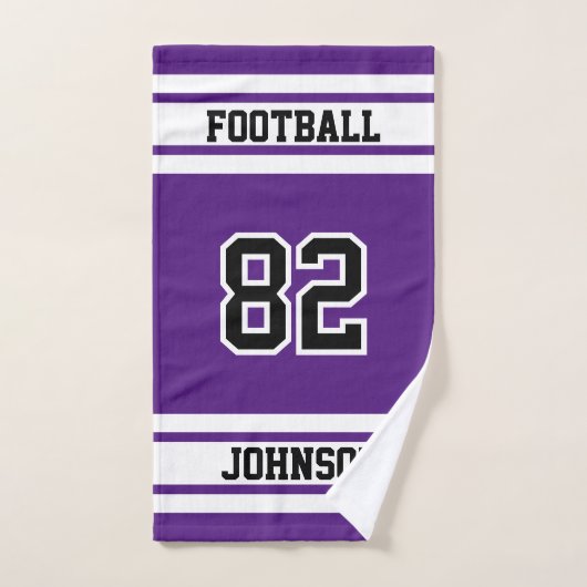 Football 🏈 violet et blanc - 100% Personnaliser (Serviette à main)