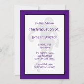 Football Violet Thème Photo Graduation Invitation (Dos)