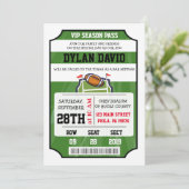 FOOTBALL VIP TICKET Bar Bat Mitzvah Uitnodiging (Staand voorkant)