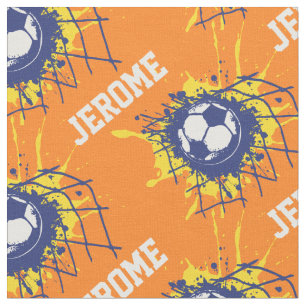 Football Voetbal, aangepaste naam oranje stof