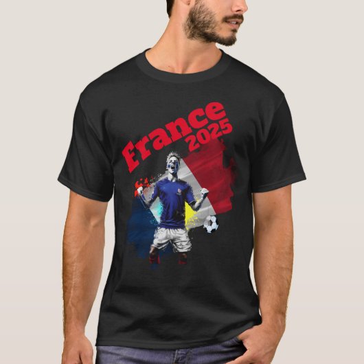 Football Voetbal Goal Celebration Frankrijk Flag 2 T-shirt (Voorkant)