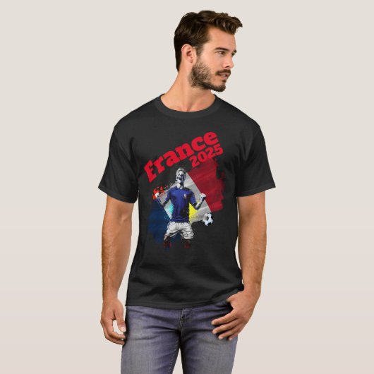 Football Voetbal Goal Celebration Frankrijk Flag 2 T-shirt (Voorkant volledig)