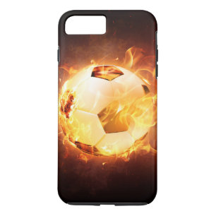 Football Voetbal in brand iPhone 8 Plus / 7 Plus Hoesje