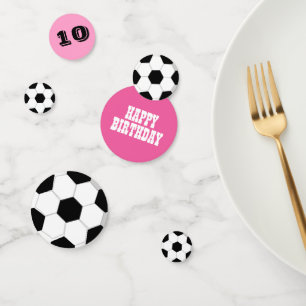 Football voetbal meisjes verjaardag roze   AANGEPA Confetti