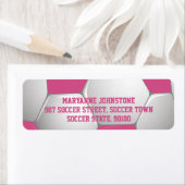 Football Voetbal Roze en Wit Etiket (Insitu)