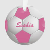 Football Voetbal Roze en Wit Ornament (voorkant)
