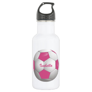  Football Voetbal Roze en Wit Waterfles