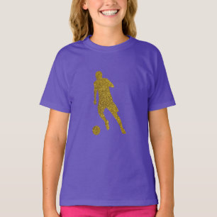 Football Voetbal Shooter   Cool Gold Glitter Look T-shirt