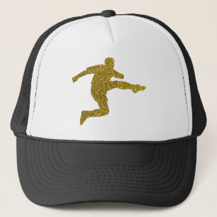 Football Voetbal Shooter   Cool Gold Glitter Look Trucker Pet