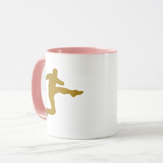 Football Voetbal Shooter | Cool Golden Leather Loo Mok (Voorkant links)