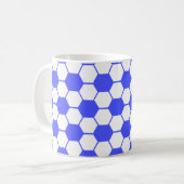 Football / Voetbal textuur - Wit en Blauw Koffiemok (Voorkant links)