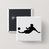 Football Voetbal Vierkante Button 5,1 Cm (Voorkant /achterkant)
