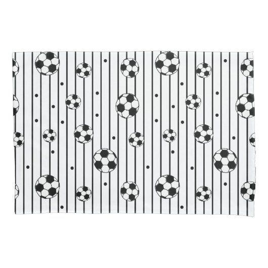 Football Voetbalspeler zwart-wit Kussensloop (Voorkant-Links)