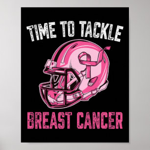 Football voor borstkanker Helmet roze lint A Poster