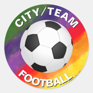  Football Waterverf Rainbow Ronde Sticker